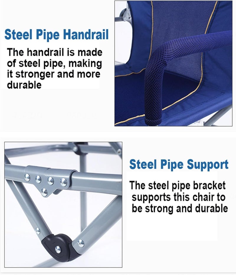 Derovan Portable Folding Director’s Chair – Lightweight Camping Chair with Foldable Side Table & Cup Holder, Ideal for Beach, Picnic, Outdoor Relaxation - Image 4