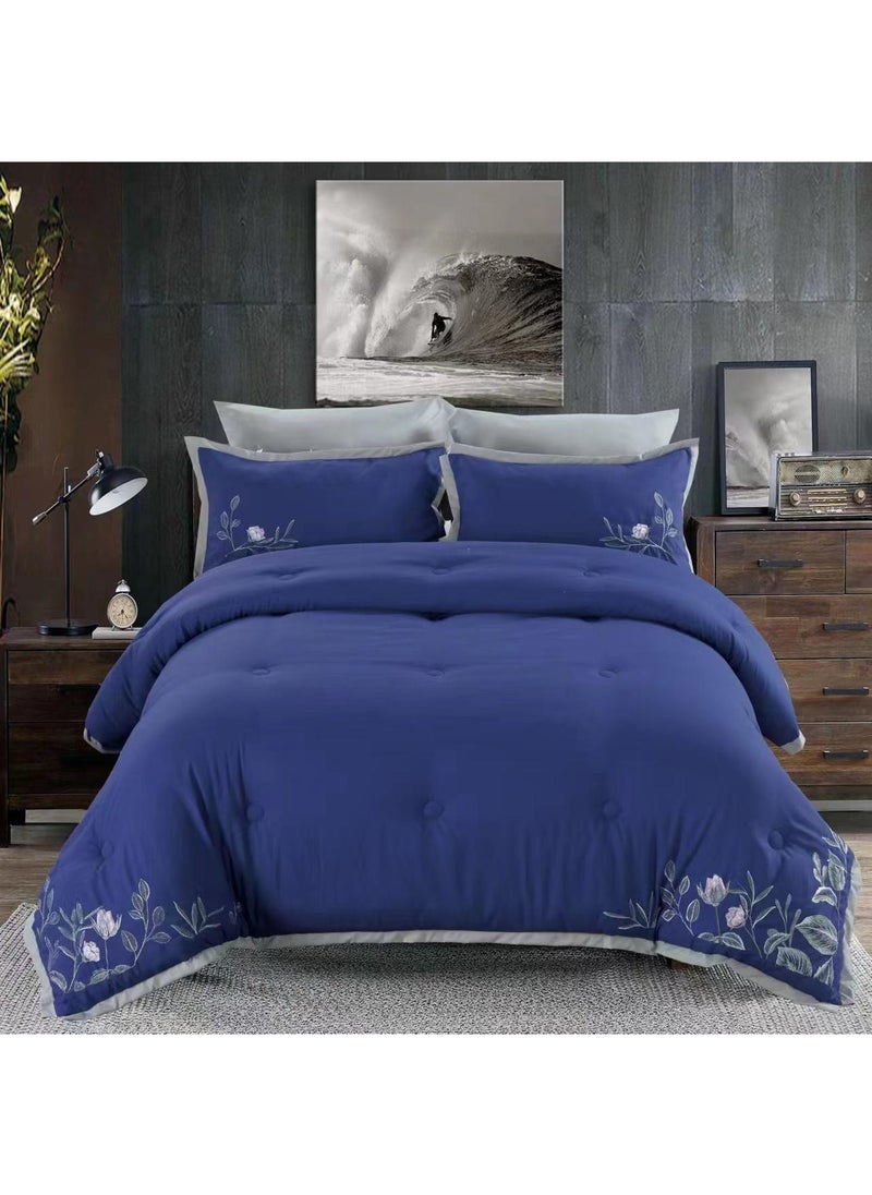 Dream Bell DREAM BELL 6 PC EMBROIDERY COTTON COMFY COMFORTER SET WITH FIBER FILLING 11 