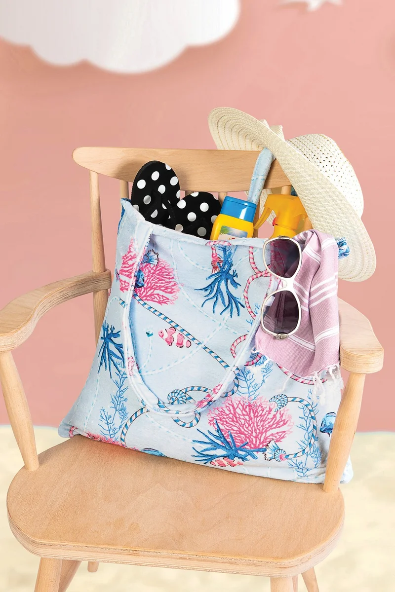 Hamur Dough Beach Towel 100 x 150 cm. Bag Dough Beach Towel Nautical