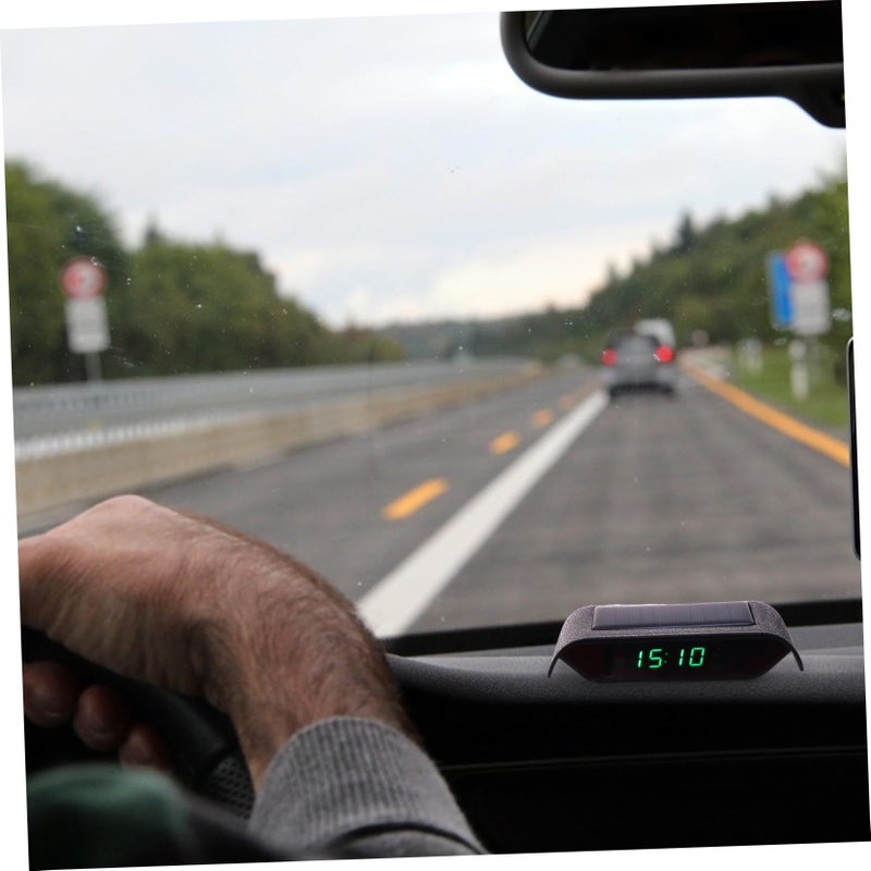 Solar Power Desk Clock Electronic Luminous Car Clock Night Light Dependable - Image 4