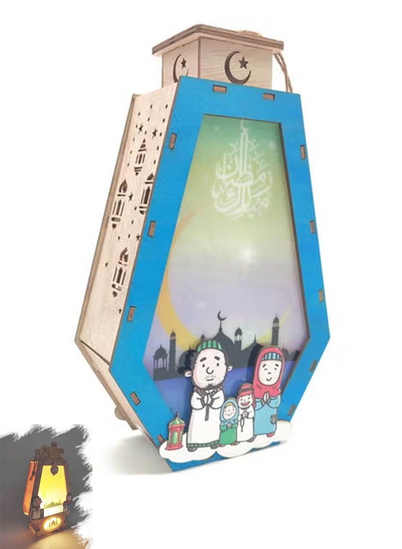 سي او أرماء فوانيس خشبية رمضانية مضيئة  بارتفاع 25 سم - Image 1