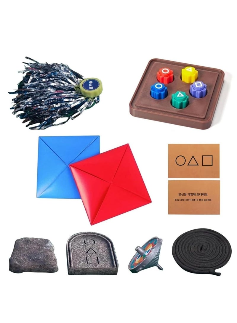 JOGAMS Gonggi Korean Game Squid Gongi Game Pack, Folk Dice Stone Catching Game Jebi Kicks, Gong gi, Biseokchigi, Paeng y, DDAKJI, Hand Eye Coordination Training Toy - Image 1