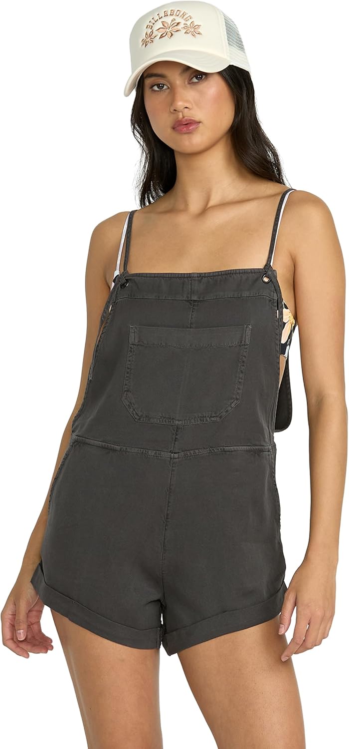 Billabong Womens Wild Pursuit Short Overall Black Small - Image 4