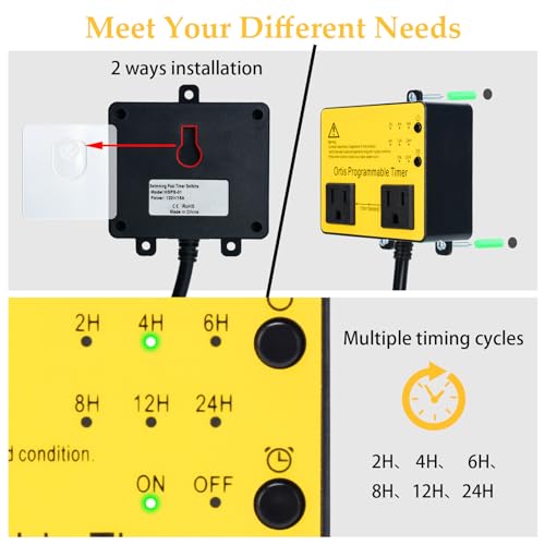 Ortis Above Ground Pool Timer, Ortis Smart Pool Timer with One-Button Operation, for Swimming Pools, Filters, Pumps, and Landscape Lights - Image 5