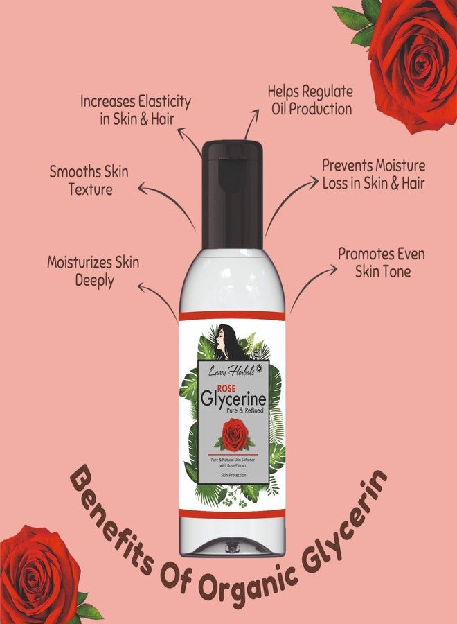 Laam Rose Glycerine Pure & Refined | Enriched with Rose Extracts | Used for Chaffing, Moisturizing, Uneven Skin Tone, Dryness, Dark Spot, Wrinkles, Aging | Natural, Soft & Glowing Skin- 70g - Image 2