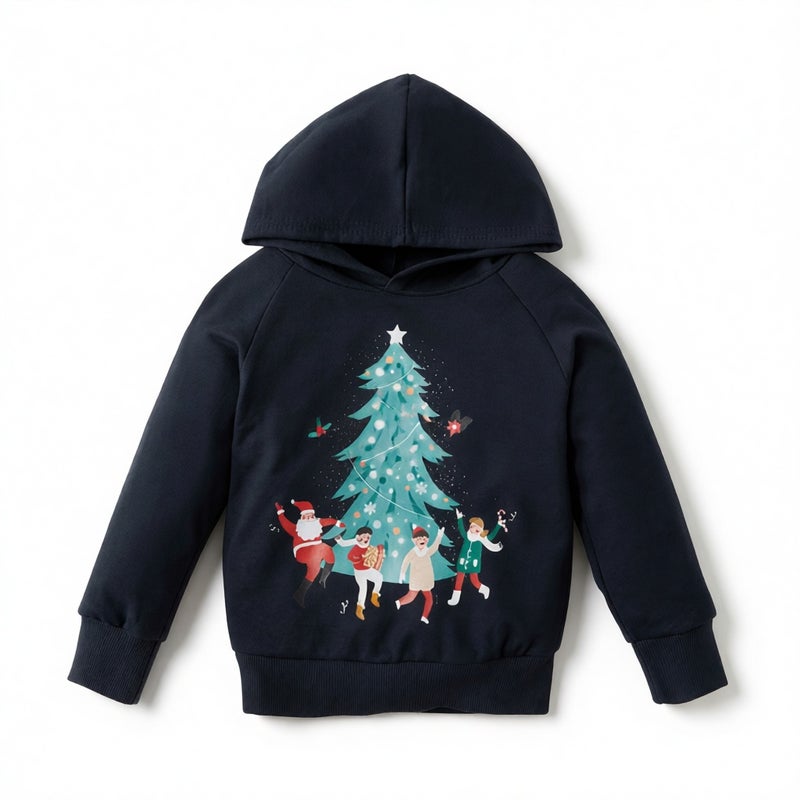 Unicorn Print Long Sleeve Hooded Dress Mother-Child Matching Short Dress - Image 4