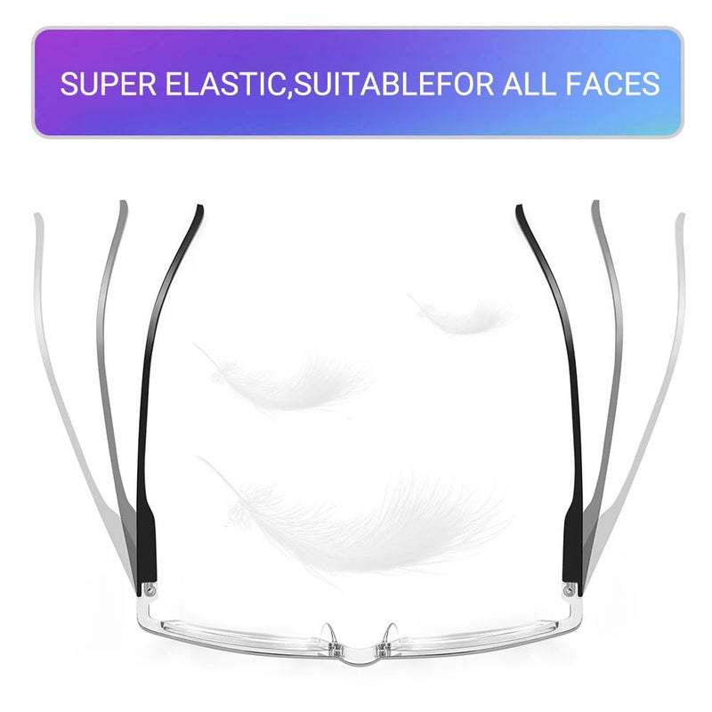 LUFF 4Pcs Anti-Blue-ray Reading Glasses Portable Ultra-Light Readers(2.0X) - Image 4