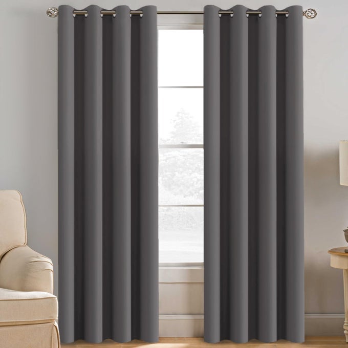 H.VERSAILTEX HVERSAILTEX MICROFIBER BLACKOUT GREY CURTAINS FOR PATIO DOOR THERMAL INSULATED LIVING ROOM CURTAINS ROOM DARKENING NOISE REDUCING BLACKOUT CURTAIN FOR BEDROOM CHARCOAL GRAY 1 PANEL 52W X 