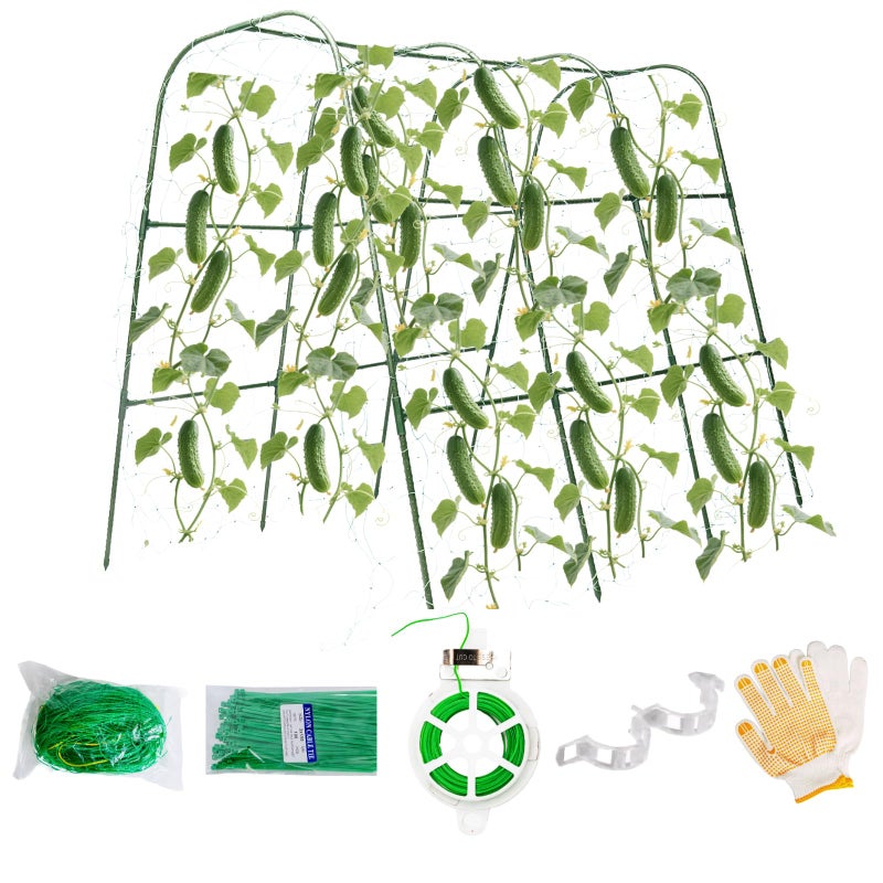 wikdey Cucumber Trellis for Raised Beds - 48"x30"x48"Sturdy Arch Trellis for Peas, Beans & Climbing Plants | Outdoor Vegetable Support, Garden Trellis Kit - Image 1