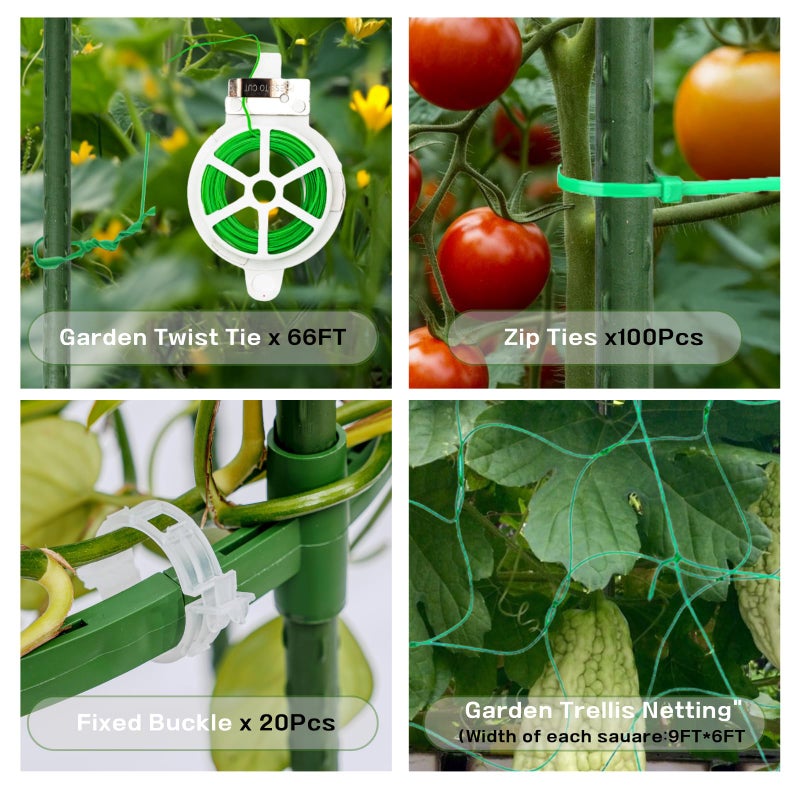 wikdey Cucumber Trellis for Raised Beds - 48"x30"x48"Sturdy Arch Trellis for Peas, Beans & Climbing Plants | Outdoor Vegetable Support, Garden Trellis Kit - Image 5