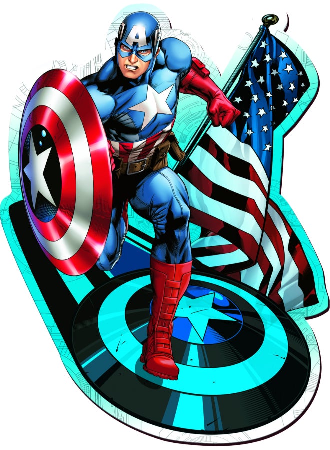 Trefl Puzzles - "160 Wooden Shaped Puzzles" - Fearless Capitan America / Disney Marvel Heroes_FSC Mix 70% - Image 2