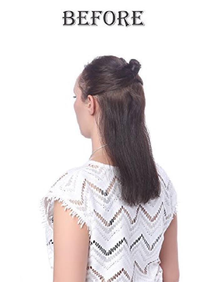 OneDor 12" Synthetic Fiber Natural Textured Curly Ponytail Clip In/On Hair Extension Hairpiece (10 Medium Golden Brown) - Image 3