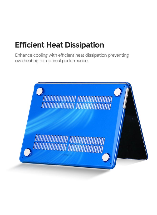 O Ozone - Crystal Case Compatible with MacBook Air 13 inch (A2681) M2 2022, (A3113) M3 2024 Hard Case with Keyboard Cover & Screen Protector, Dark Blue - Image 1