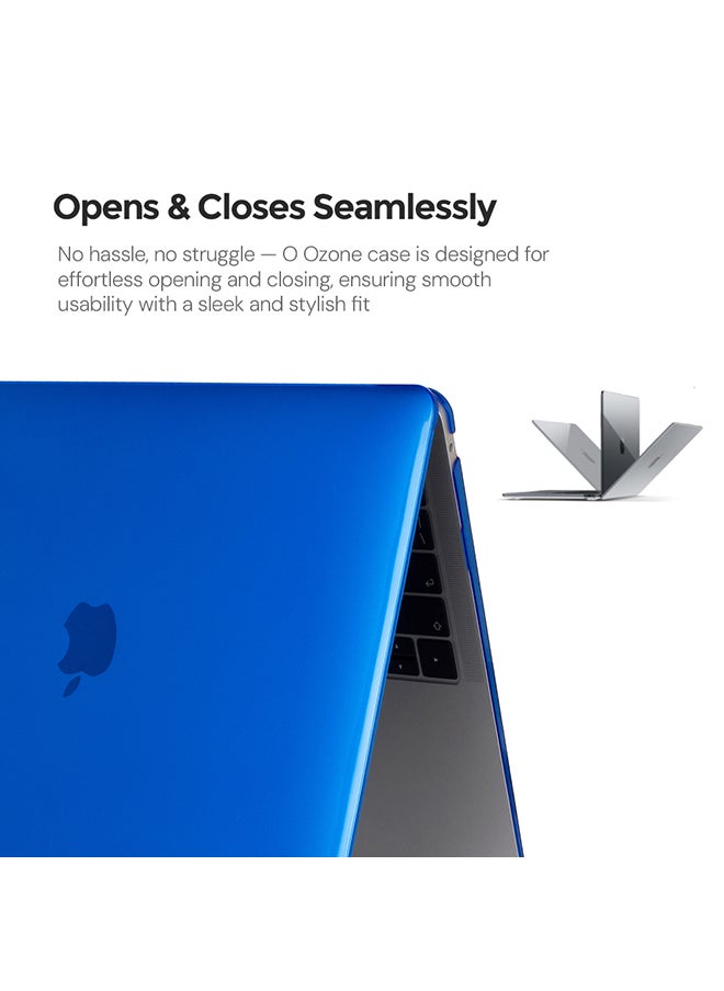 O Ozone - Crystal Case Compatible with MacBook Air 13 inch (A2681) M2 2022, (A3113) M3 2024 Hard Case with Keyboard Cover & Screen Protector, Dark Blue - Image 1