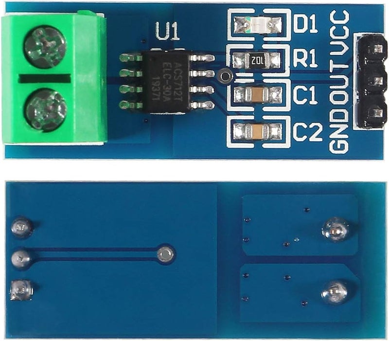 UMLIFE 3pcs ACS712 Hall Effect Current Sensor Module 30A Range ACS712 Module + 3pcs Voltage Sensor Module DC0-25V Voltage Tester Terminal Sensor for Arduino Raspberry Pi - Image 5