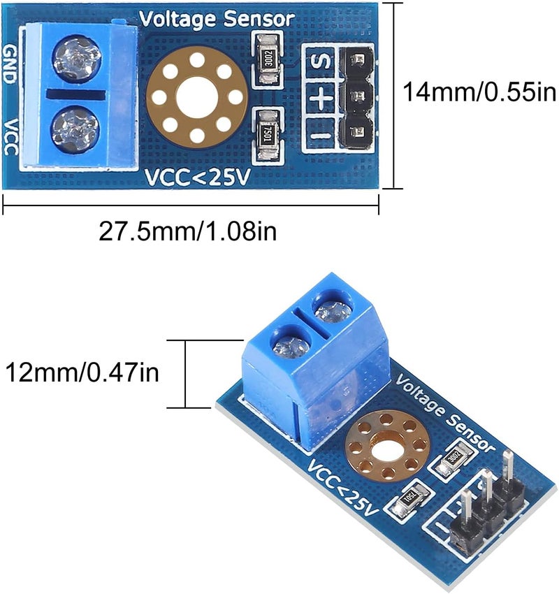 UMLIFE 3pcs ACS712 Hall Effect Current Sensor Module 30A Range ACS712 Module + 3pcs Voltage Sensor Module DC0-25V Voltage Tester Terminal Sensor for Arduino Raspberry Pi - Image 3