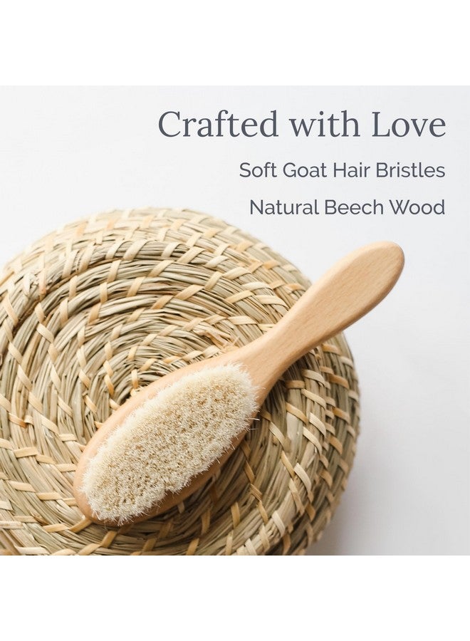 Natemia Natemia Soft Bristle Baby Hair Brush - Wooden Toddler & Newborn Grooming Cradle Cap Brush - Image 5