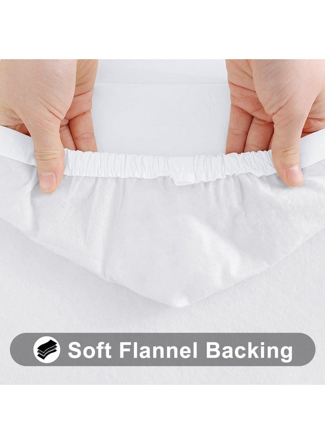 Smiry Rectangle Tablecloth, Elastic Fitted Flannel Backed Vinyl Tablecloths for 6ft Folding Tables, Waterproof Wipeable Table Covers for Indoor, Outdoor, Picnic and Camping (White, 30"x72") - Image 4