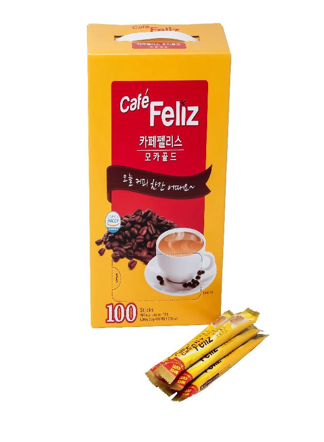 KOREA Cafe Feliz Mocha Gold Instant Coffee Mix, 0.42oz(12g) per Stick, 100 Sticks - Image 3