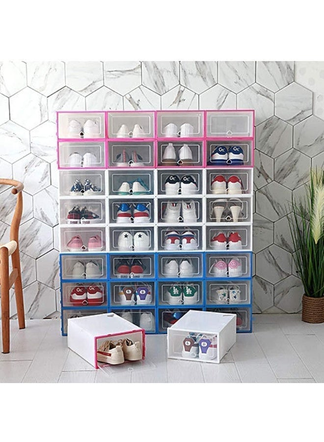 Cool Baby Style Stackable Shoe Storage Boxes Set of 24, Clear Flip-Top Plastic Shoe Organizer with Ventilation, Space-Saving Shoe Boxes - Image 4