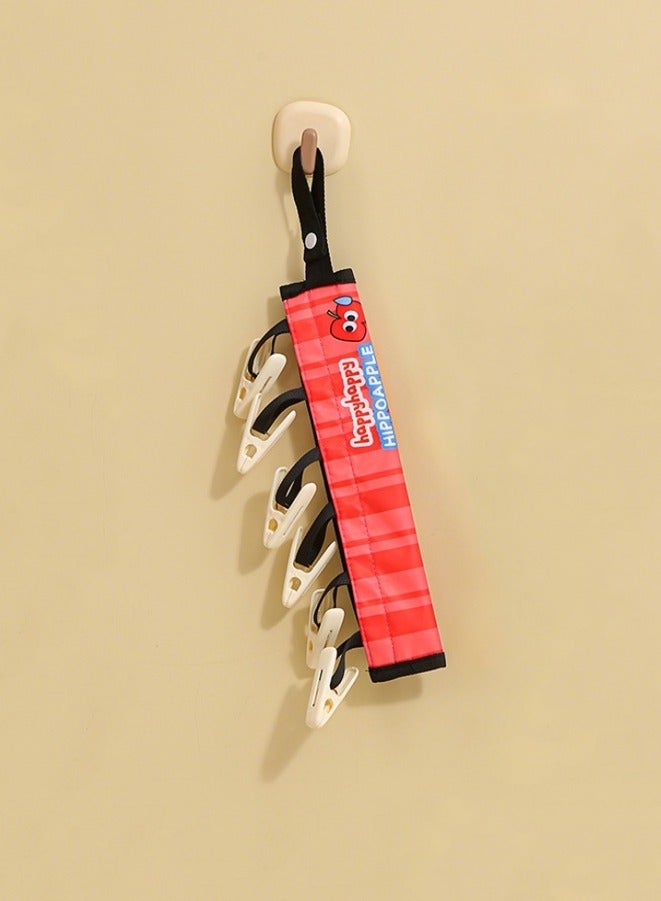 Travel Foldable Hangers Clothes Drying Rack ​Sock Clothesline Hotel Laundry Bathroom Towel Hanger Folding Cloth Clothes Clip Portable Clothespin with 6 Clips  - Image 3