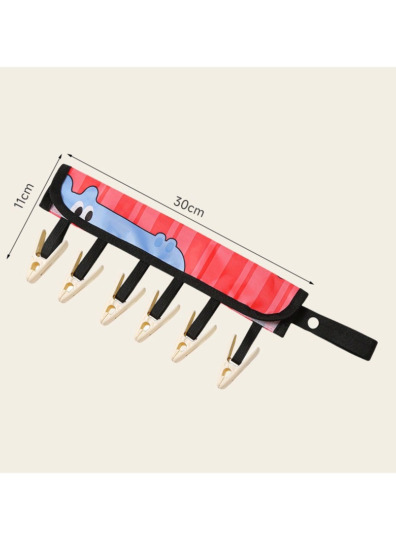 Travel Foldable Hangers Clothes Drying Rack ​Sock Clothesline Hotel Laundry Bathroom Towel Hanger Folding Cloth Clothes Clip Portable Clothespin with 6 Clips  - Image 4