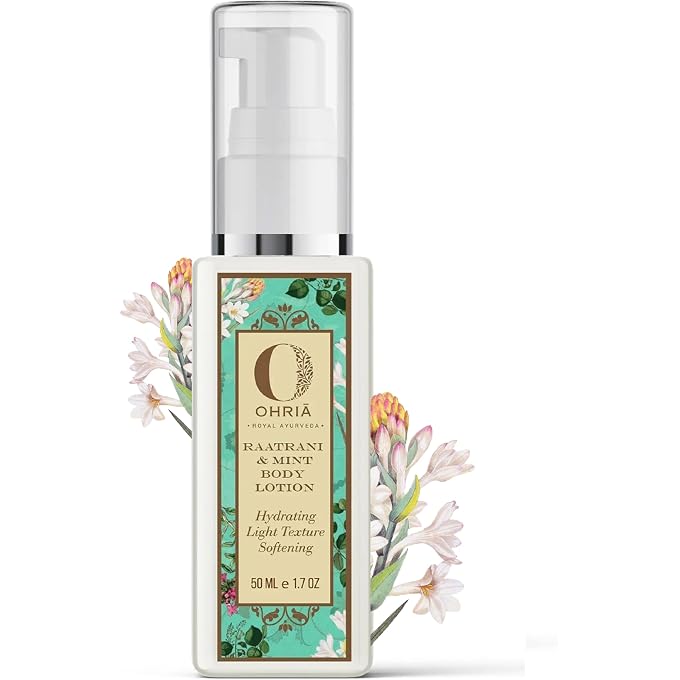 Ohria Ayurveda Raatrani & Mint Moisturizing Body Lotion For All Skin Type, 50ml - Image 1