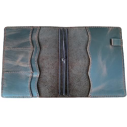 newestor Travelers Notebook Cover with Inner Pockets, Card Slots and Pen Holder, B6 Size, Dark Brown - Image 2