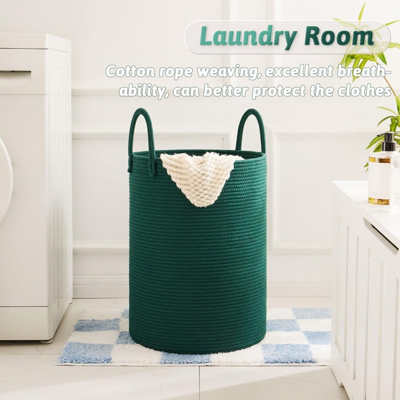 Artfeel Laundry Basket Woven Cotton Rope Laundry Hamper 60L For Decorative Storage Of Dirty Clothes Toys And Blankets In Bathroom Baby Room And Living Room - Image 5