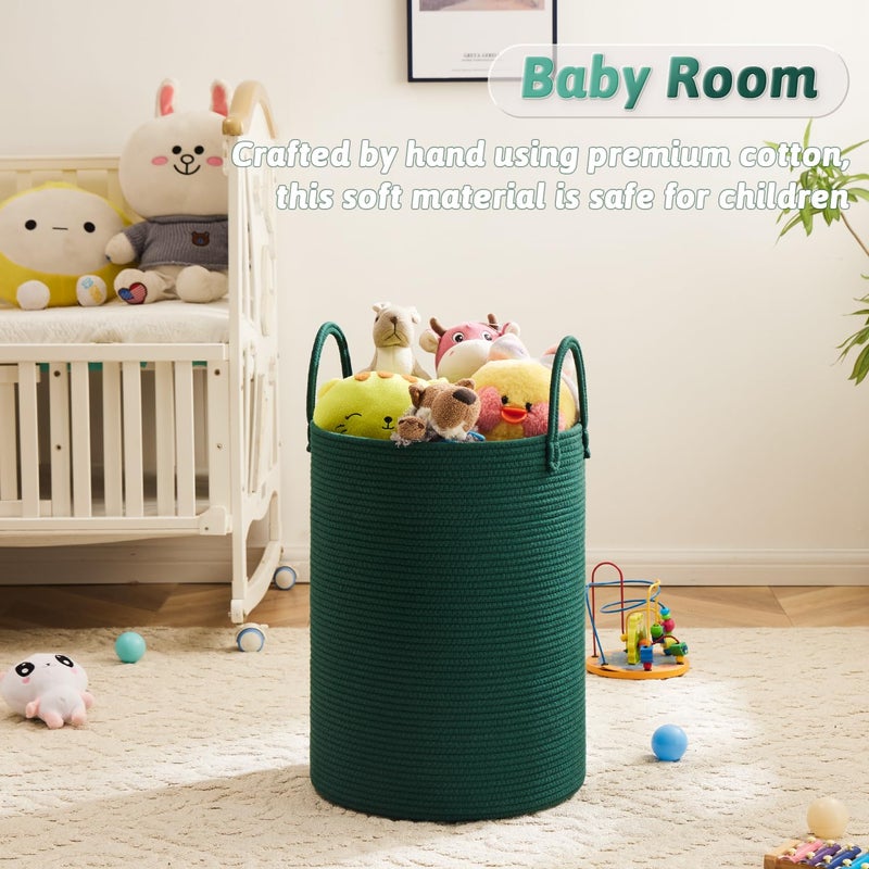 Artfeel Laundry Basket Woven Cotton Rope Laundry Hamper 60L For Decorative Storage Of Dirty Clothes Toys And Blankets In Bathroom Baby Room And Living Room - Image 4