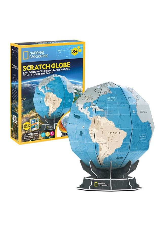 CubicFun National Geographic 3D Puzzle Scratch Globe 31 Pieces - Exploring World Geography And See What's Inside The Earth, For 8 Years + - Image 1