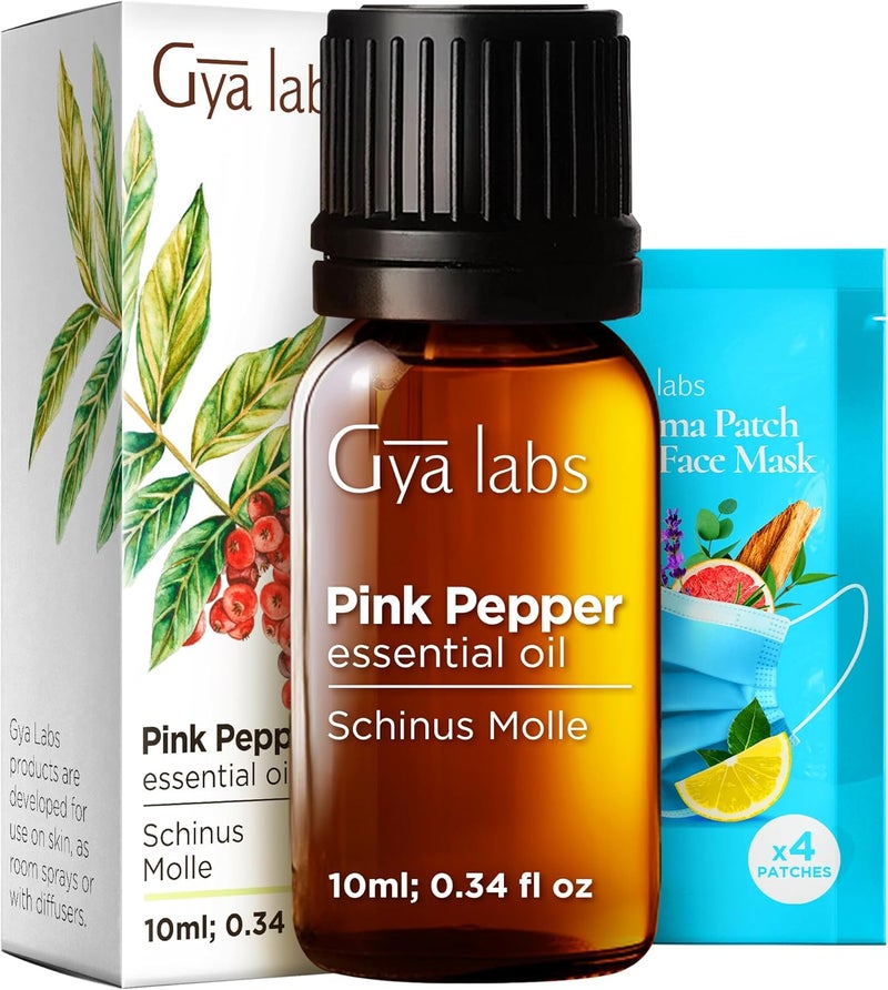 Gya Labs Pink Pepper Essential Oil - 0.34 Fl Oz - for Hair, Skin, Diffuser, Aromatherapy & DIY Candle Making Scent - Image 1