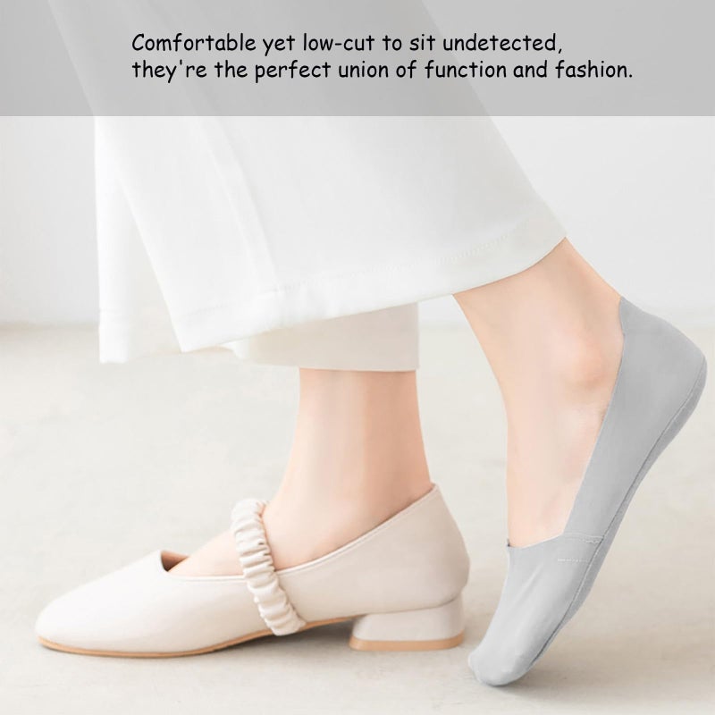 Murmorers No Show Socks for Women, Non Slip Nylon Thin Footies Invisible Silky Low Liner Socks for Loafers Flats 6 Pairs Multicolor Size 5-8 - Image 5