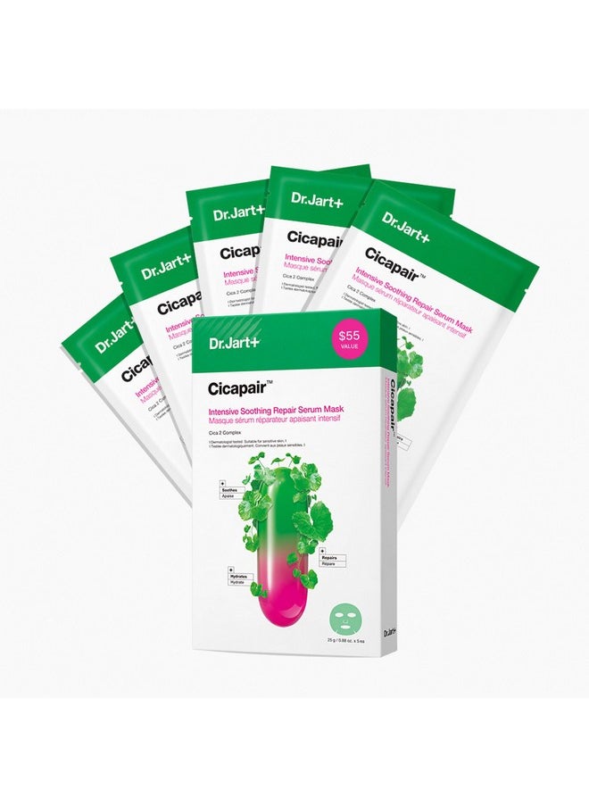 Dr.Jart+ - Dr.Jart+ Cicapair™ Sensitive Skin Serum Face Mask for Redness with Centella Asiatica | Sheet Mask | Korean Skin Care, 5 Pack - Image 1