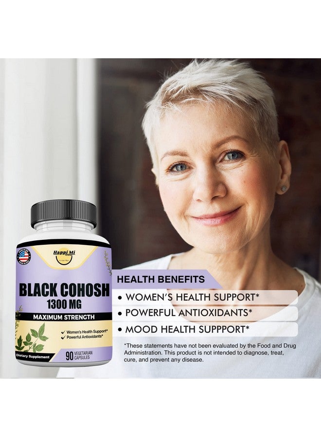 Happi Mi Nutrition Black Cohosh Made with Organic Black Cohosh Root 1300MG per Serving, Balance Hormones, Natural Menopause & Menstrual Support, Women Health Support, 90 Vegan Capsules, 45 Servings - Image 3