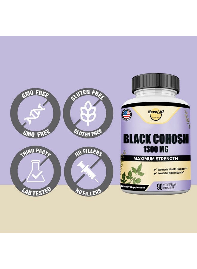 Happi Mi Nutrition Black Cohosh Made with Organic Black Cohosh Root 1300MG per Serving, Balance Hormones, Natural Menopause & Menstrual Support, Women Health Support, 90 Vegan Capsules, 45 Servings - Image 5