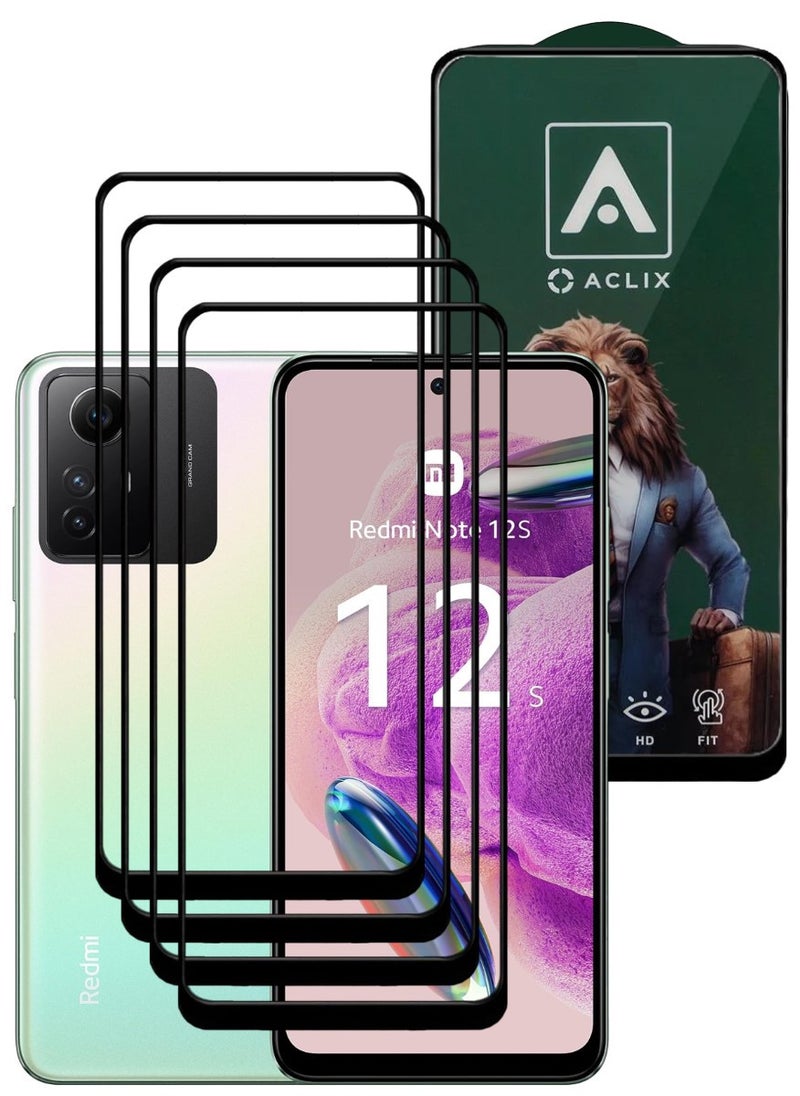 ACLIX 4 Pieces Antistatic ESD Dustproof Premium Quality High Definition Tempered Glass Screen Protector Designed For Xiaomi Redmi Note12S - Image 1