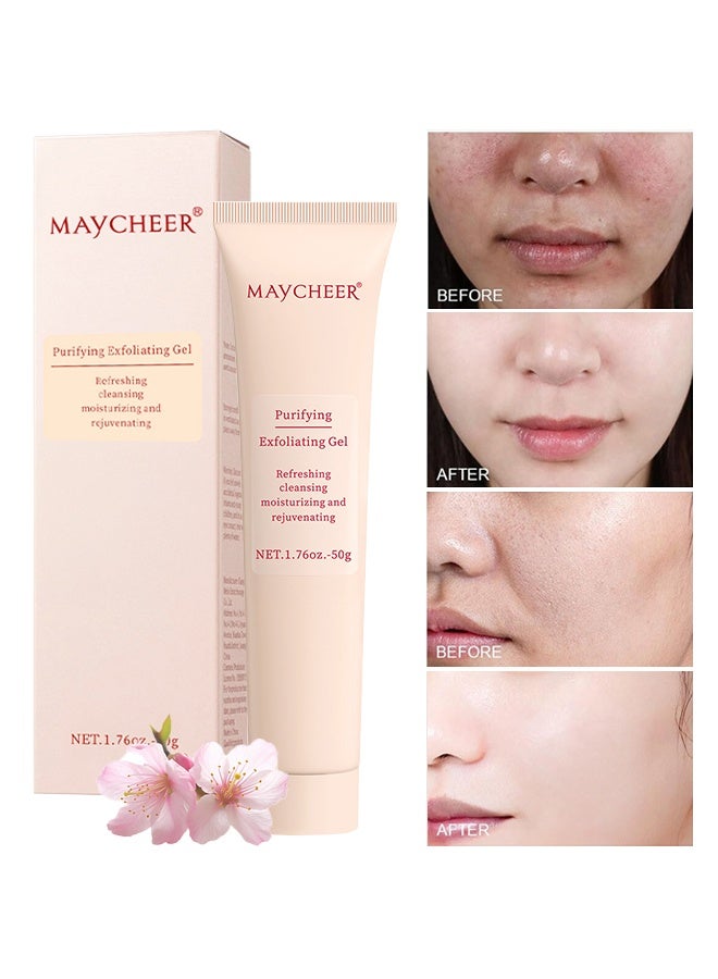 مايتشير جيل مقشر مطهر، منظف منعش، مرطب ومجدد، مقشر للجسم والوجه، منظف لطيف للوجه لجميع أنواع البشرة، مرطب ومغذي ومصلح، ينظف الأوساخ والزيوت، مقشر للوجه 50 جرام - Image 1
