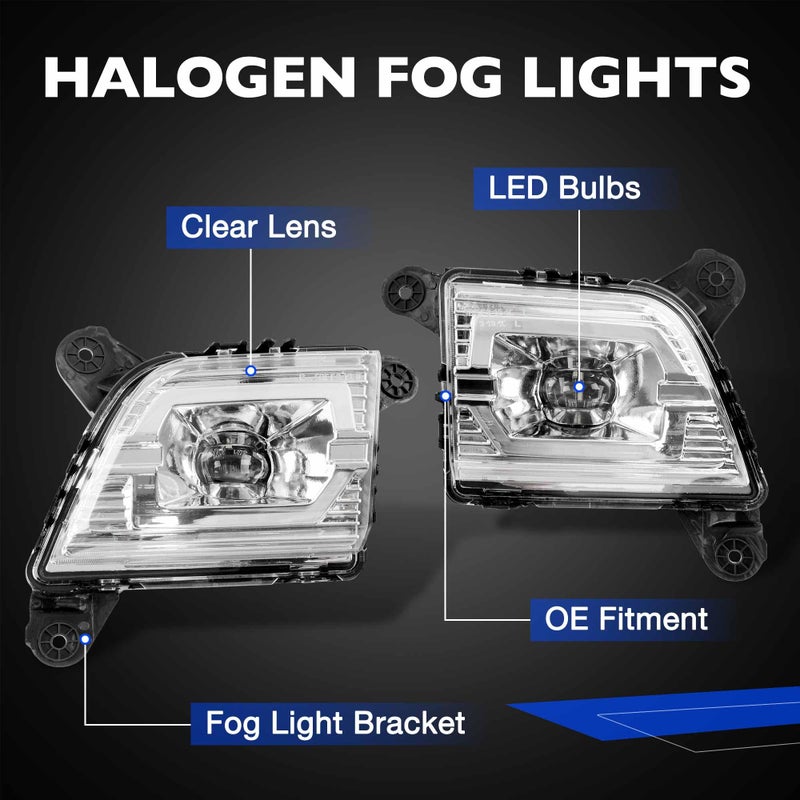 Misakomo Fog Lights, LED Fog Light Assembly Compatible with 2019-2023 Chevy Silverado 1500 2500HD 3500HD, Front Bumper Driving Fog Lamps with Switch & Wiring kit (Clear Lens) - Image 4