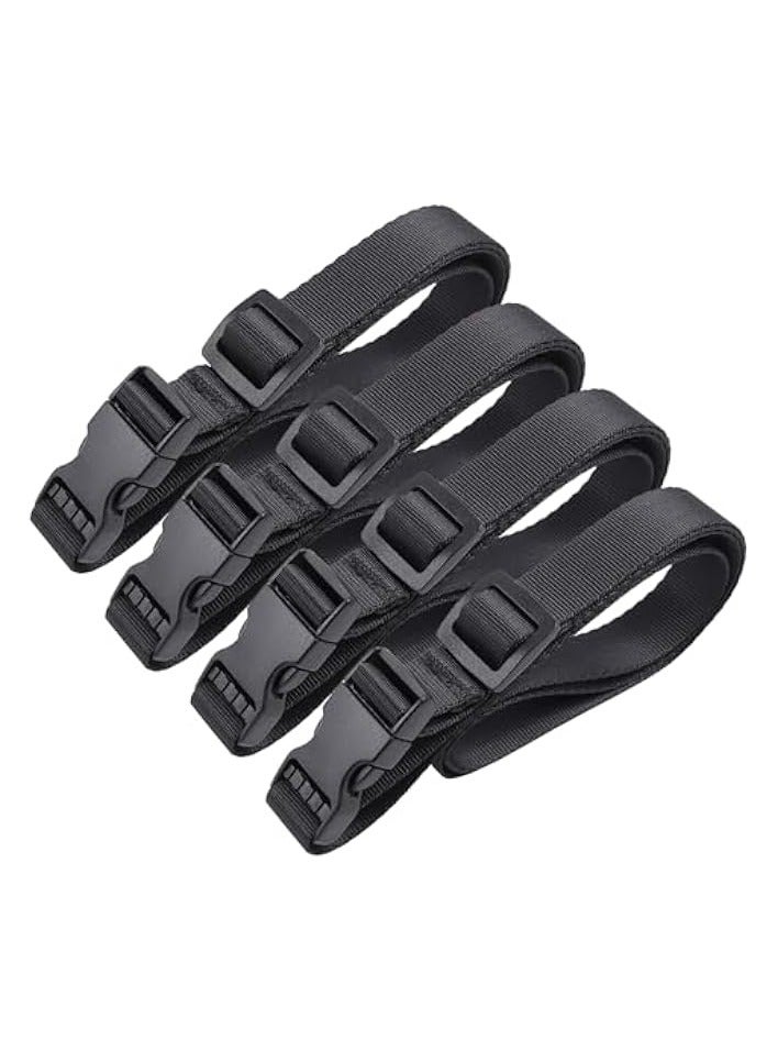 erorex Utility Straps with Quick Release Buckle, Nylon Backpack Accessory Sleeping Bag Strap, Adjustable for Hiking, Travel, Outdoor Sports-4 Pack (Black) - Image 1