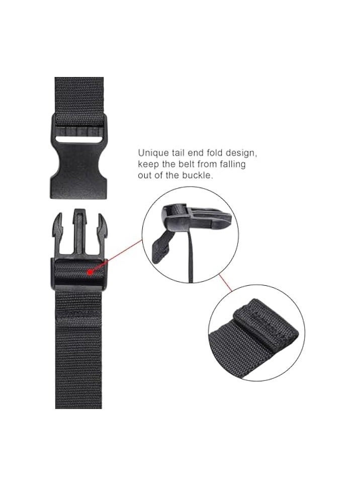 erorex Utility Straps with Quick Release Buckle, Nylon Backpack Accessory Sleeping Bag Strap, Adjustable for Hiking, Travel, Outdoor Sports-4 Pack (Black) - Image 4