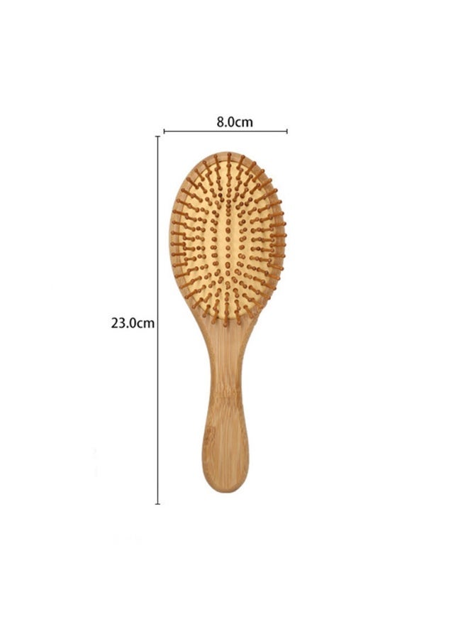 مشط شعر مشط خشبي خشبي للشعر فرشاة تدليك خشبية طبيعية مع تصميم مقبض ودبابيس خشبية مستديرة مضادة للكهرباء الساكنة لفك تشابك فروة الرأس والشعر - Image 2