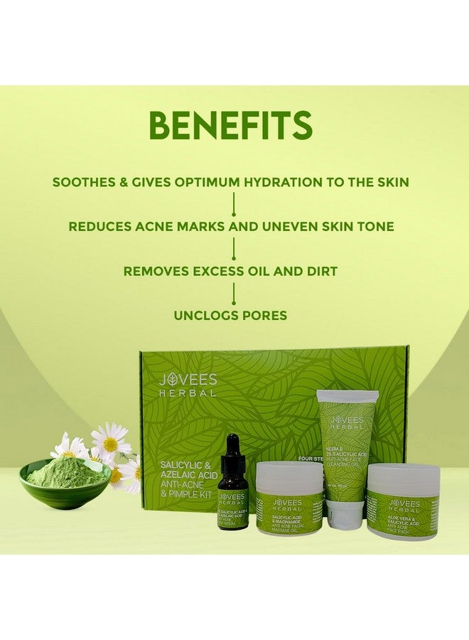Jovees Jovees Herbal Salicylic & Azelaic Acid Anti-Acne & Pimple Facial Kit | For Oily & Acne Prone Skin | Easy 4 Step Facial Kit | For Multiple Use | For Men & Women 215g - Image 4