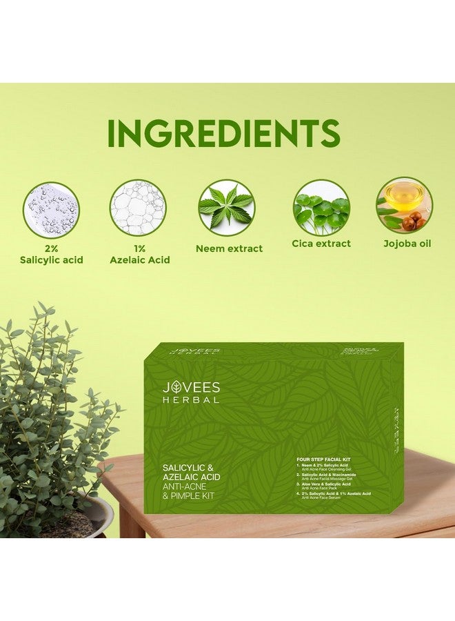 Jovees Jovees Herbal Salicylic & Azelaic Acid Anti-Acne & Pimple Facial Kit | For Oily & Acne Prone Skin | Easy 4 Step Facial Kit | For Multiple Use | For Men & Women 215g - Image 5
