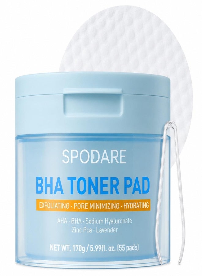 SPODARE BHA Toner Pads with 0.5% Salicylic Acid, Lavender Extract, Dual Textured Exfoliating Facial Pads for Pore Care, Excess Oil, Rough Texture, Wet Compress Mask, 55 Pads - Image 1
