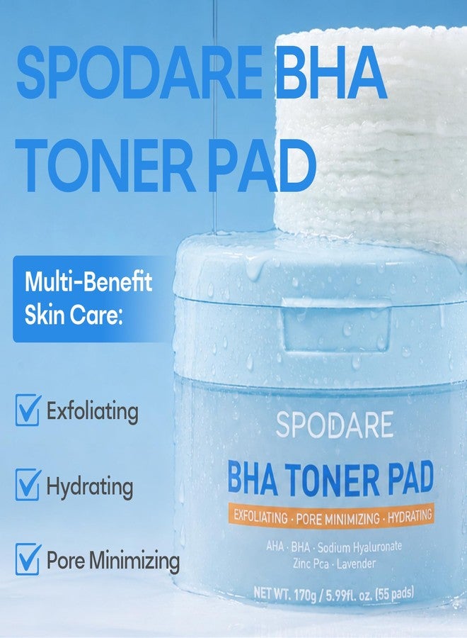 SPODARE BHA Toner Pads with 0.5% Salicylic Acid, Lavender Extract, Dual Textured Exfoliating Facial Pads for Pore Care, Excess Oil, Rough Texture, Wet Compress Mask, 55 Pads - Image 3