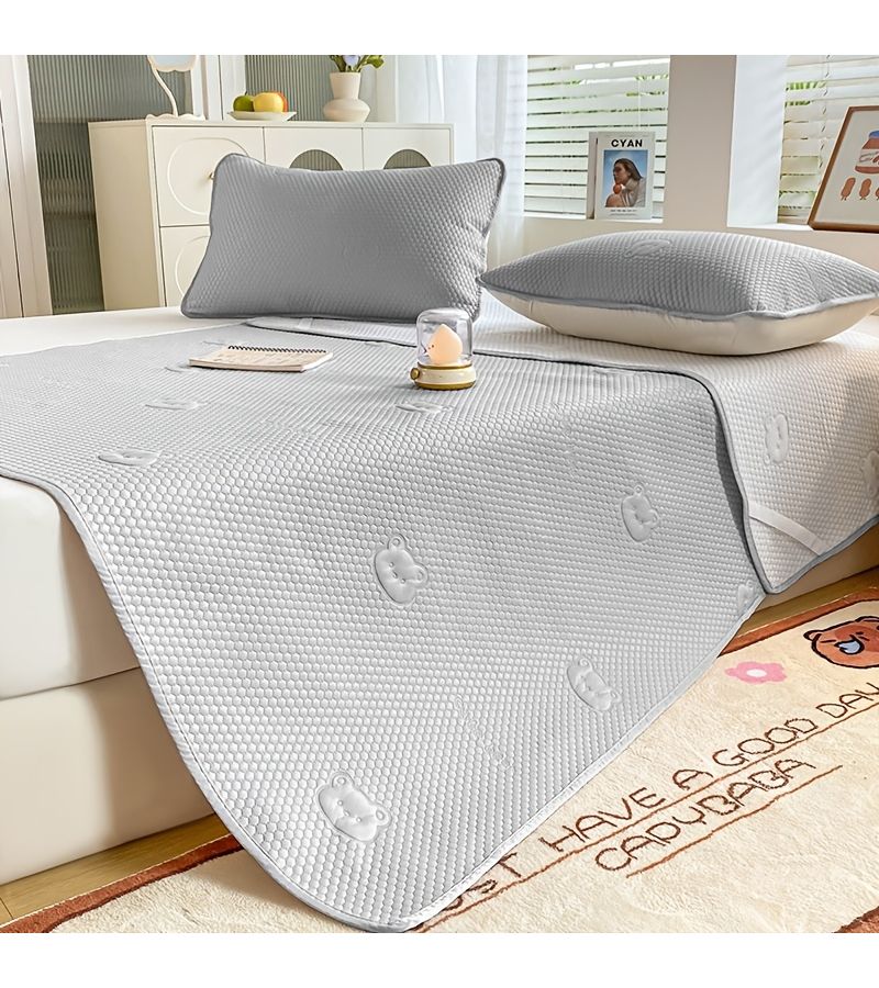 Solid Crimson Cherry Blossom Powder Soundwave Technology Cooling Mat Breathable Skin Friendly Foldable Machine Washable 35.43 x 78.74 Inch - Image 1