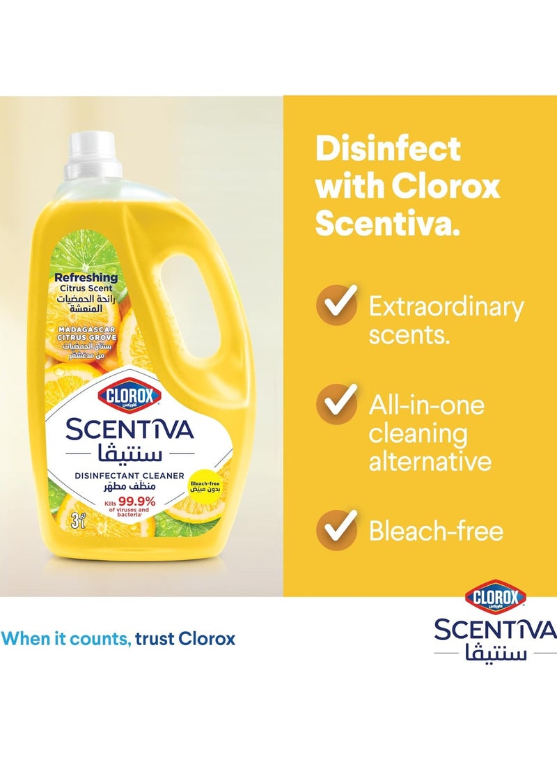 Clorox Scentiva Disinfectant Floor Cleaner Madagascar Citrus Grove Bleach Free 2 x 3L  - Image 5