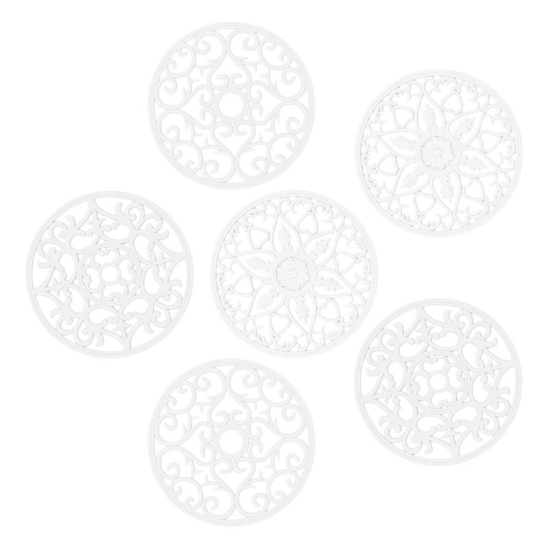 Smithcraft White Silicone Trivets Hot Dishes Pots  Pans Hot Pads Kitchen Quartz Countertops Pot Holders Trivet Mat NonStick Heat Resistant Mats Counter  Table Kitchen Decor Accessories Set 6