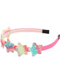 XIMA XIMA Glitter Heart Girls Headbands Rainbow Star Hariband for Children Girls Hair Accessories Pack of 8  - Image 3